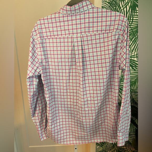 Vineyard Vines Men’s On the Go Nylon Classic Plaid Shirt in Neon Rosa XS NWT - Picture 3 of 9
